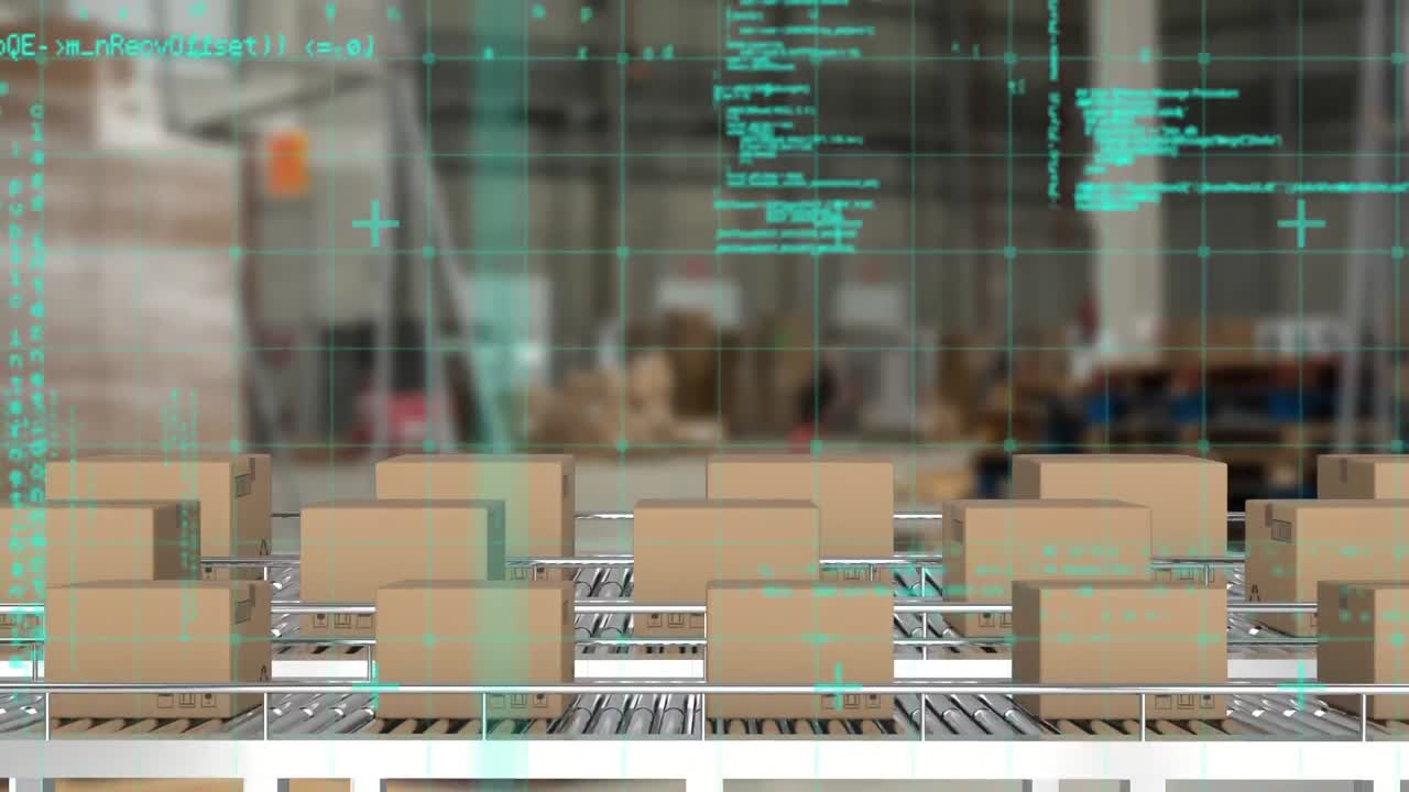Parcels on conveyor belts with data processing