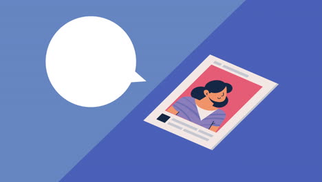 woman account social media animation