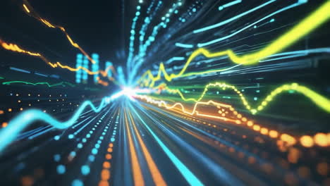 futuristic data stream visualization