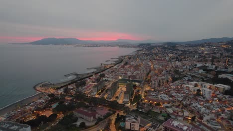 Aerial-View-Of-Coastline-of-Magala,-Spain