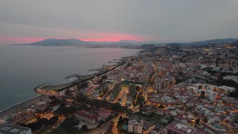aerial view of coastline of magala, spain