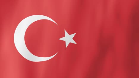 realistic turkey flag waving in the wind. 4k animation.