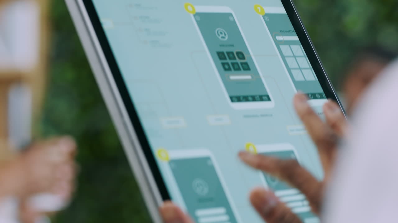 App development, ux and ui designer with tablet
