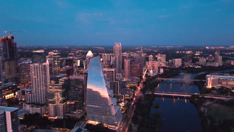 Austins-Skyline-Blick-Direkt-Nach-Sonnenuntergang