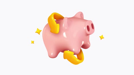 cerdo rosa. dinero banco de cerdos concepto de negocio creativo. diseño 3d realista. mantener y acumular ahorros en efectivo. inversión financiera segura. servicios financieros