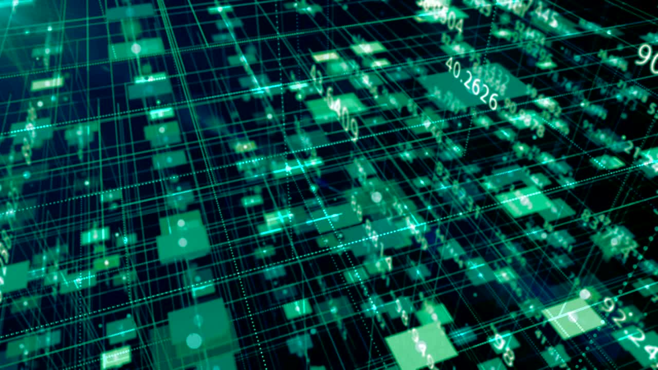 Data and Numbers - Data and number values passing through cyberspace.