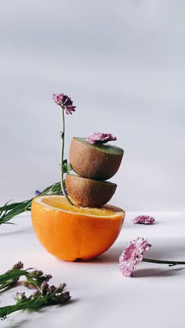 fruit and flower arrangement