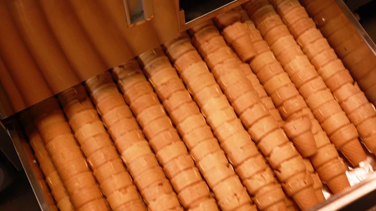 línea de producción de conos de waffle de helado