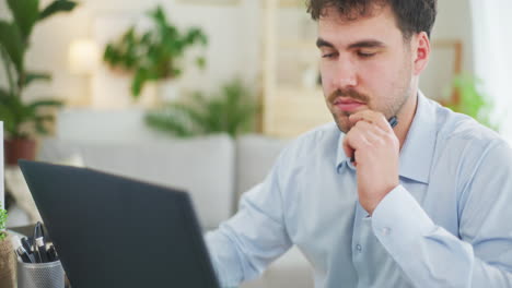 pensive tired employee solving problem