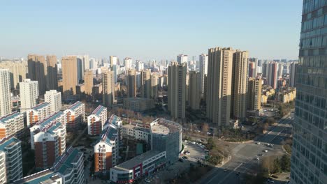 aerial of residential locality in linyi, shandong province, china, epitomizing the principles of modernity, urbanization, and the swift expansion of urban areas