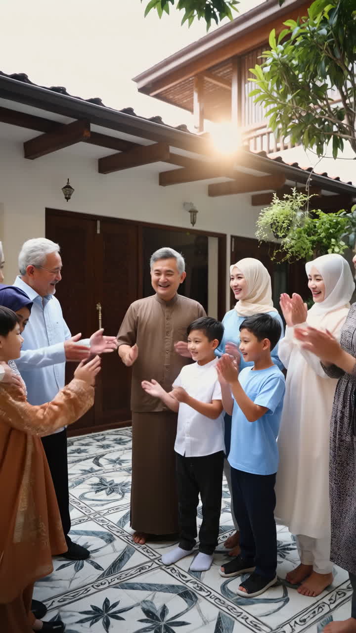 Keluarga Muslim Lintas Generasi Merayakan Lebaran dengan Ucapan Tradisional