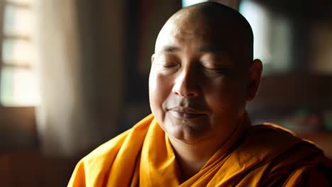 monje budista en meditación