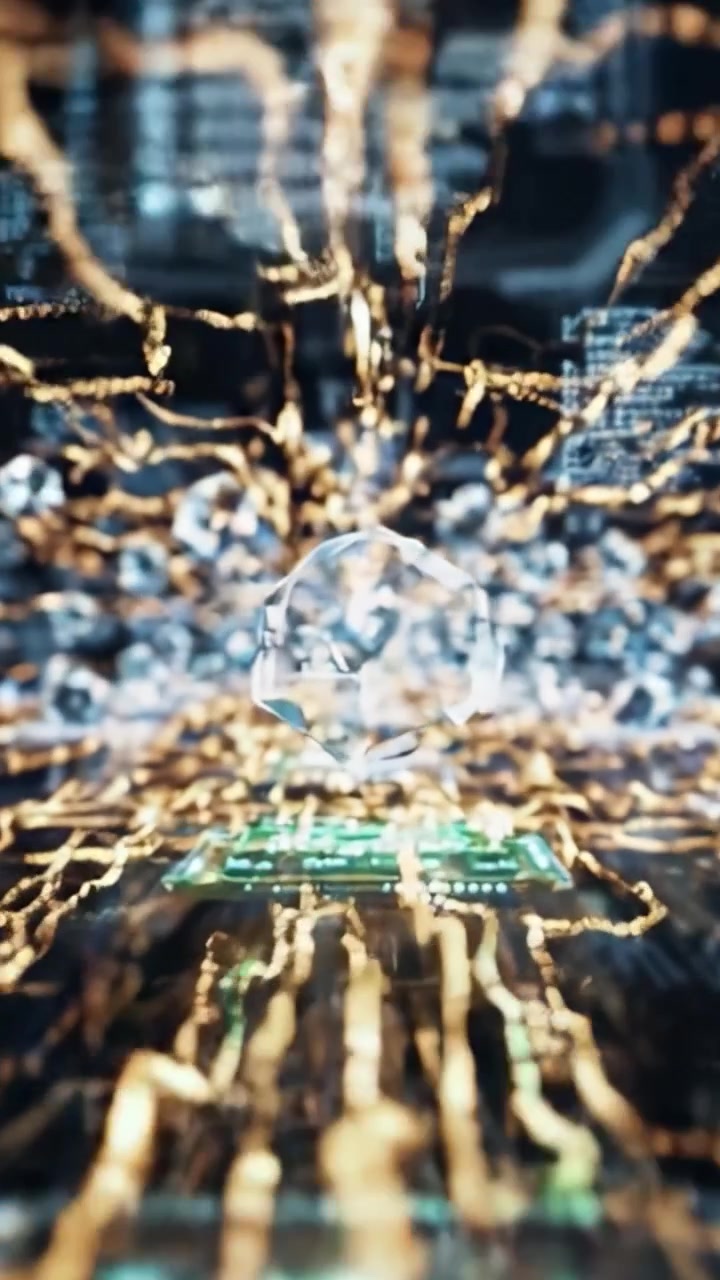 A Vivid Exploration of Digital Landscapes: The Transition from Animated Waves to a Burst of Light Representing Data Transformation