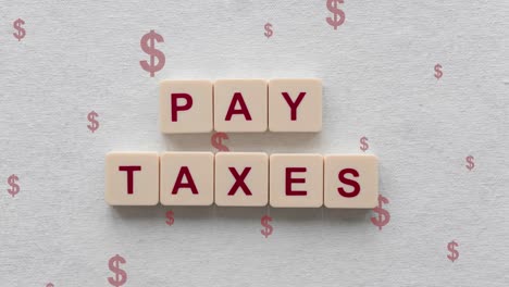 pay taxes on scrabble tiles with red dollar signs - mandatory contributions