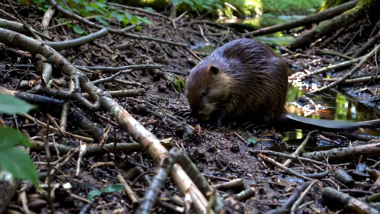 Castoro nel suo habitat naturale