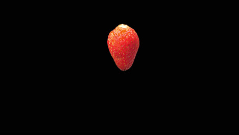 red strawberry rotating with alpha channel, video in 4k