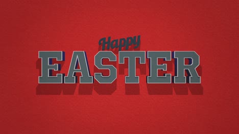 Retro-Happy-Easter-text-on-red-vintage-texture-in-80s-style
