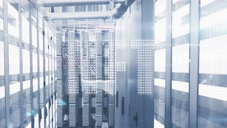 animation of nft text over server room
