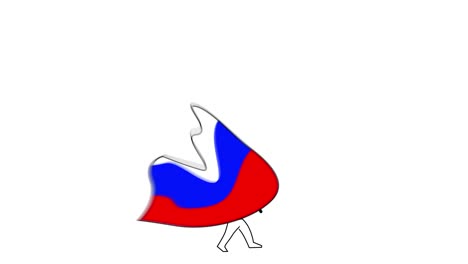 man waving a russian flag