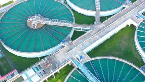 aerial view recirculation solid contact clarifier sedimentation tank, water treatment solution, industrial water treatment‎.