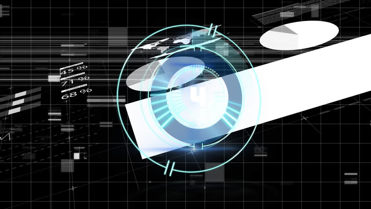 animación del escaneo del alcance sobre el procesamiento de datos