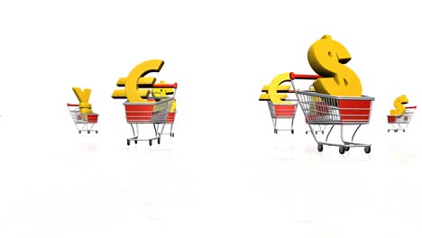 Currency-racing-with-shopping-trolley-