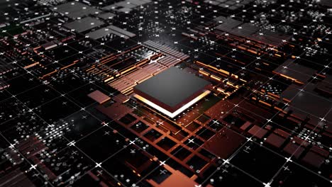 animation of abstract central computer processors concept