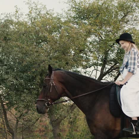 baby rides a horse for the first time