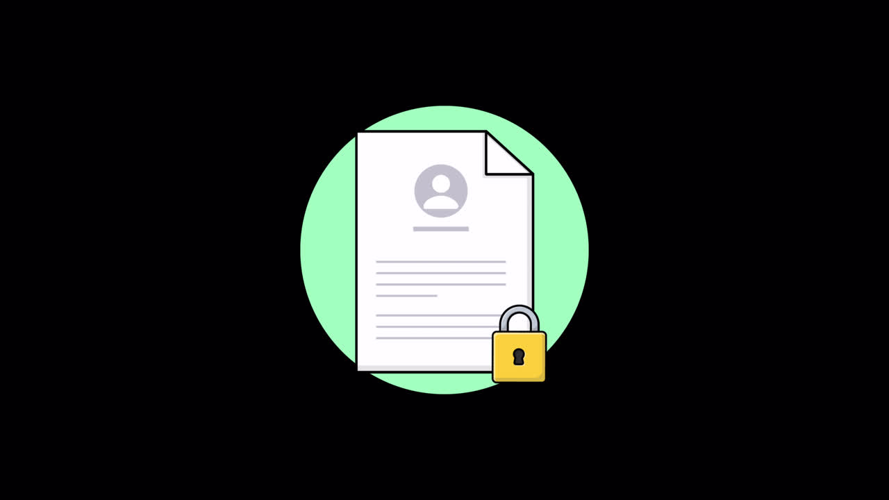 Animated Illustration of Document Security and Data Privacy