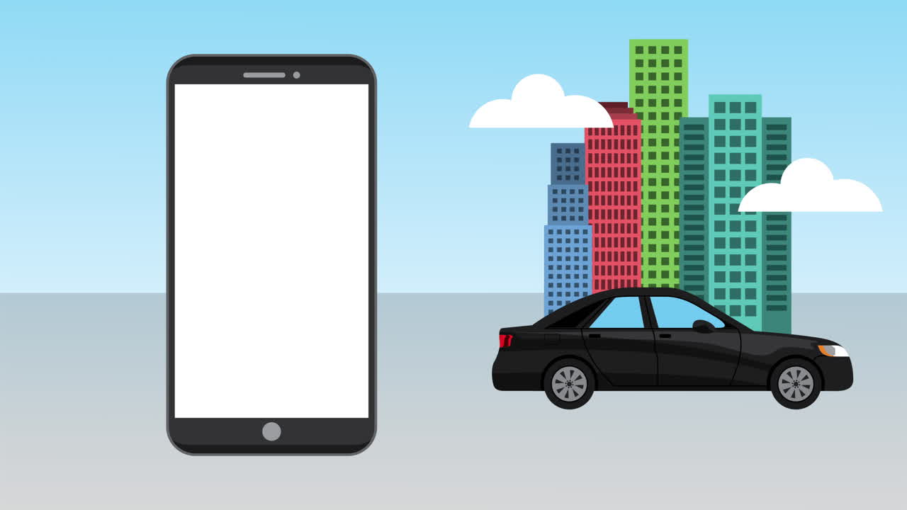 teléfono inteligente con aplicación de transporte de vídeo