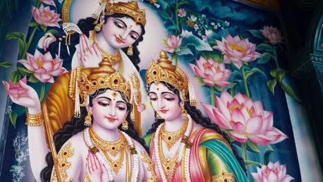 hindu deities painting in a temple