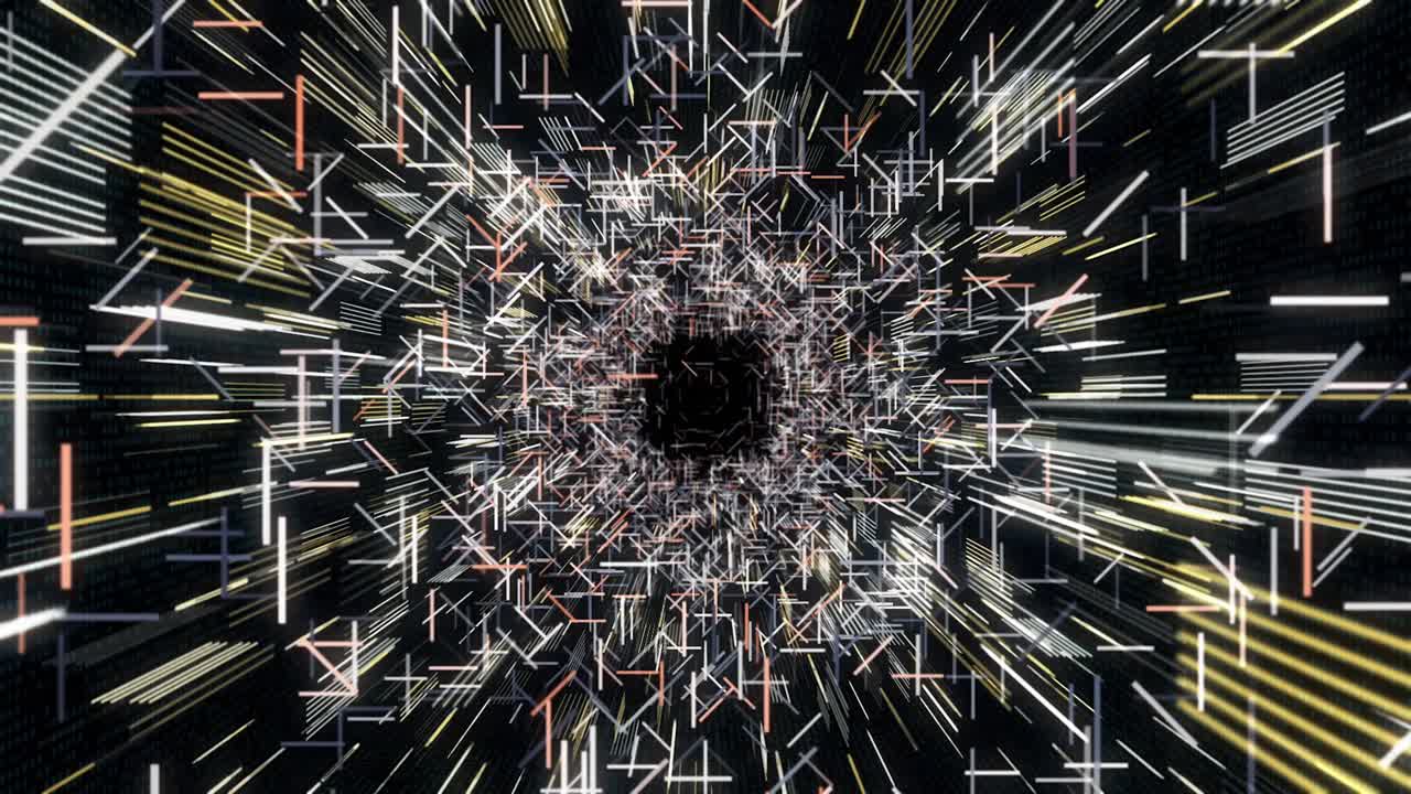 túnel geométrico abstracto con líneas y luz