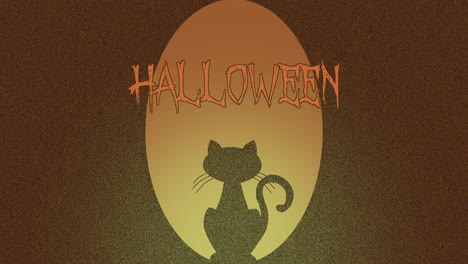silhouette di gatto misteriosa sotto halloween in un ambiente notturno