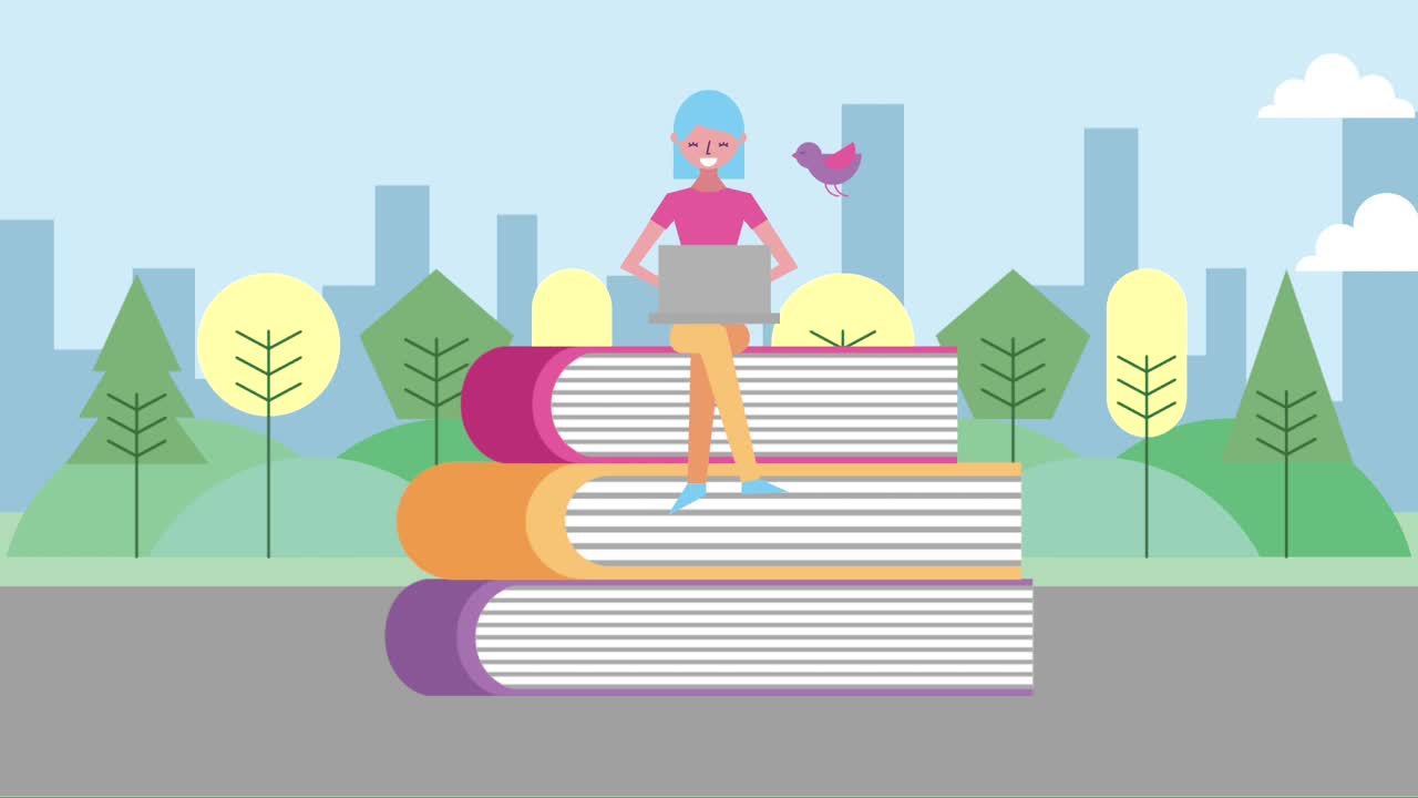 people landscape animation