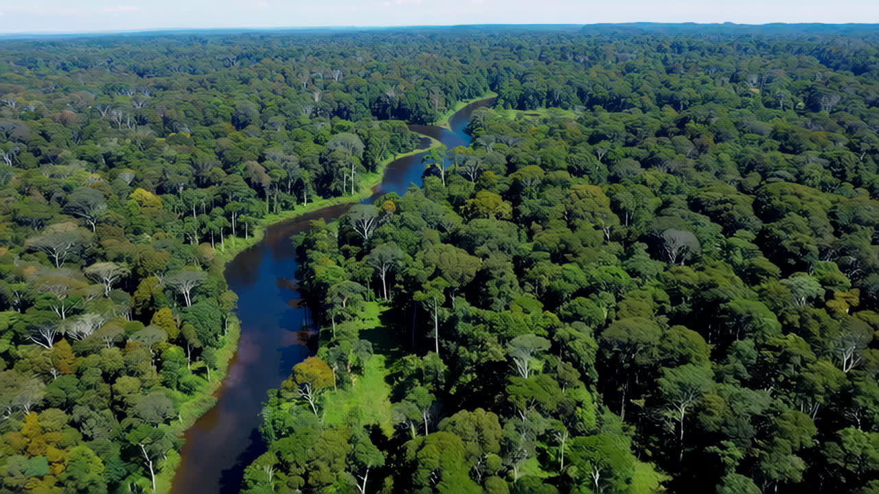 Aerial View of a Rainforest River