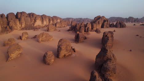 sandstones at tassili n'ajjer plateau, unesco world heritage site in djanet, algeria