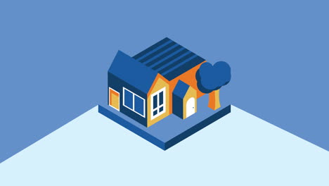 real estate isometric house animation