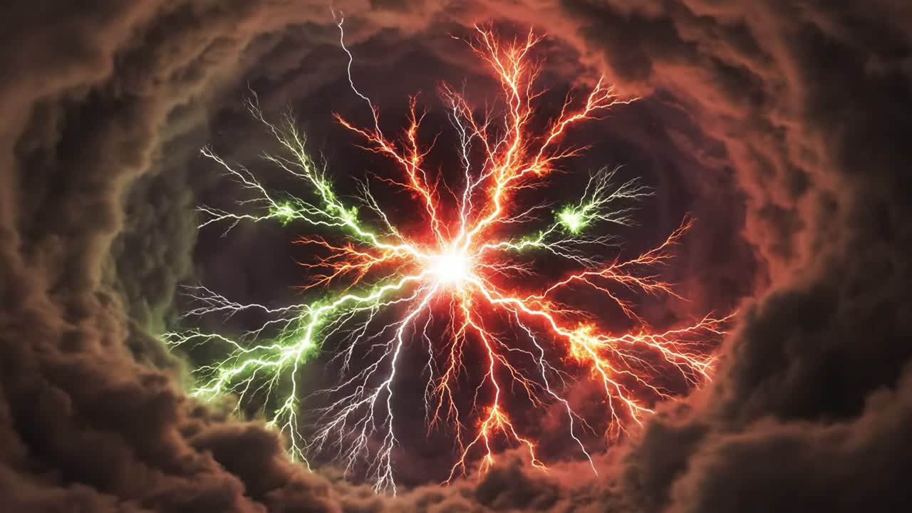 Dramatic Lightning Storm with Dark Clouds