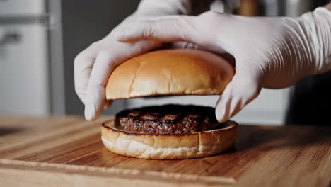 preparing a delicious homemade hamburger
