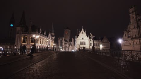 Saint-Nicholas-Church-And-Korenmarkt-At-Night-From-St