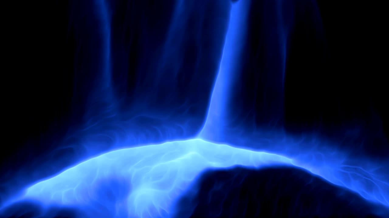 Beautiful particles fluids fall top down