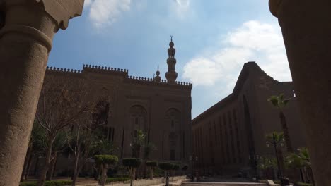 mosque-madrasa of sultan hassan and al-rifa'i mosque cairo in egypt. tilt down