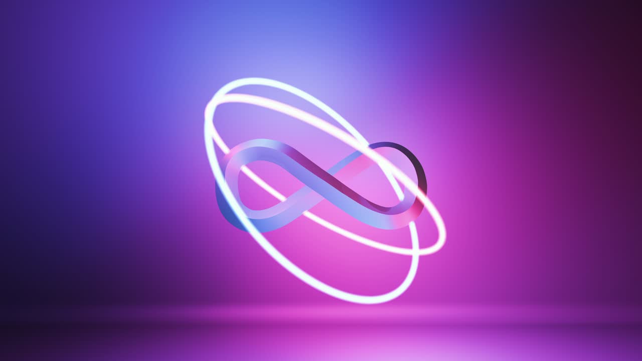 el concepto de infinito en el escáner de brillo de neón.