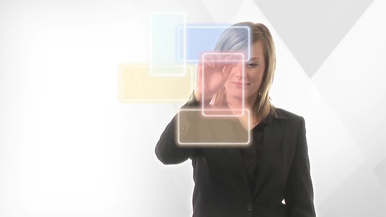 mujer de negocios presentando