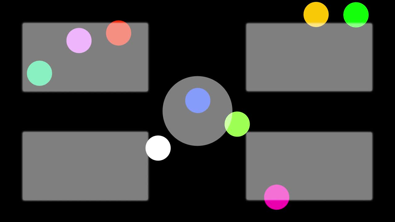 Colorful ball sphere end card ending screen motion graphics