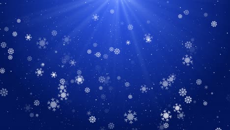 Falling snowflakes night sky motion holidays winter style background for happy new year merry