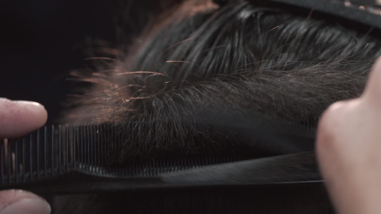 Professional Haircut with Scissors and Comb