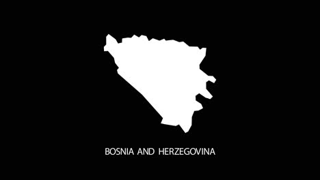 vídeo revelador digital y zoom en bosnia y herzegovina país alfa con nombre de país vídeo revelador | mapa de país de bosnia yherzegovina y título vídeo revelador alfa para editar plantilla