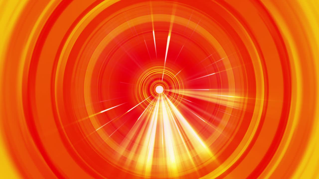 animación abstracta anime líneas cómicas patrón circular de círculo rojo amarillo movimiento interminable con rayos radiales del centro de fondo. 4k 3d renderización tecnología de bucle sin costuras futurista en el arte pop y el estilo cómico