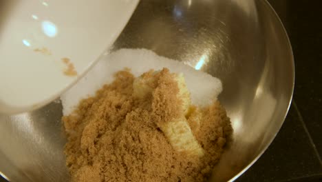 mixing brown sugar with butter